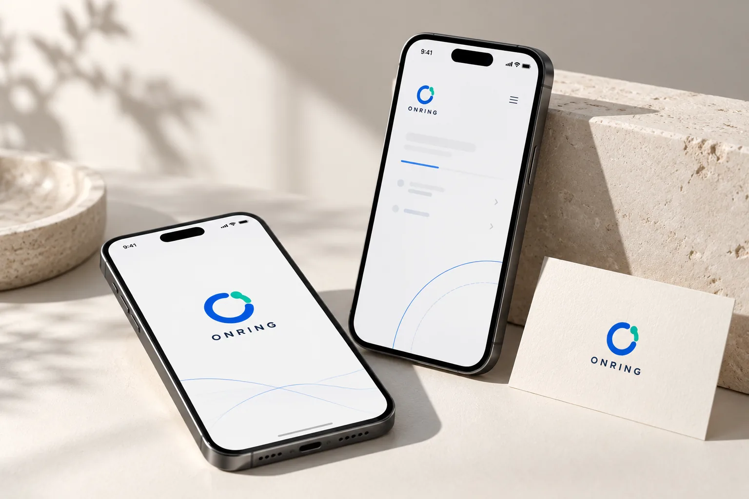 ONRING 아이덴티티와 모바일 경험을 재구성한 연출 목업